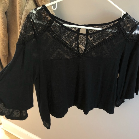 sheer black crop top - Picture 2 of 6